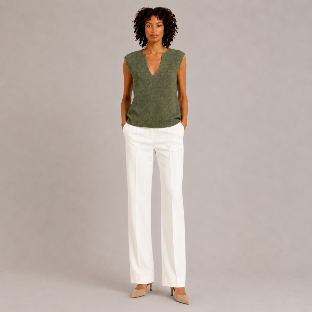 Knit V-Neck Sleeveless Top