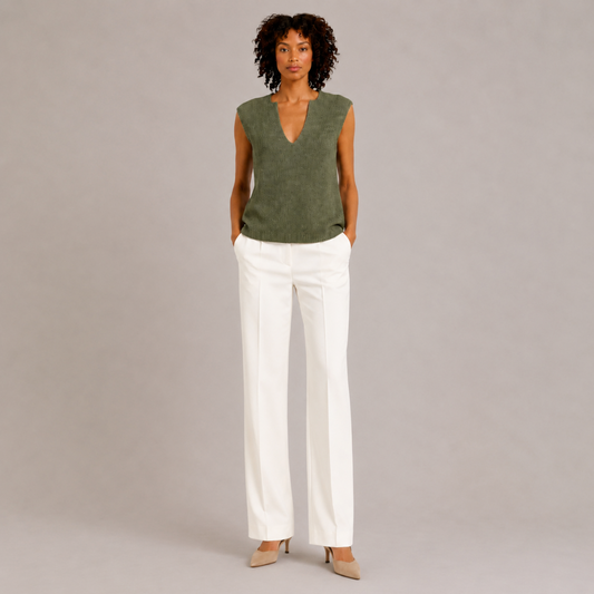 Knit V-Neck Sleeveless Top
