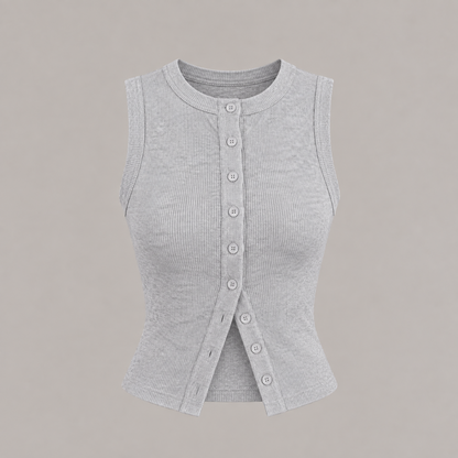 Buttoned Ribbed Vest