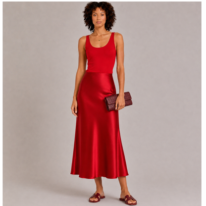 Silk Midi Skirt