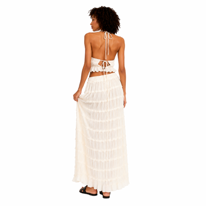 Two-Piece Chiffon Pleated Dress