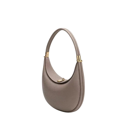 Structured Leather Crescent Shoulder Bag
