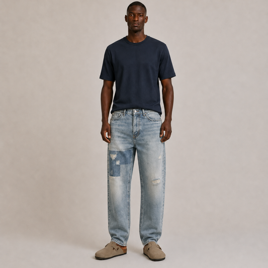 Patchwork Relaxed Denim Jeans