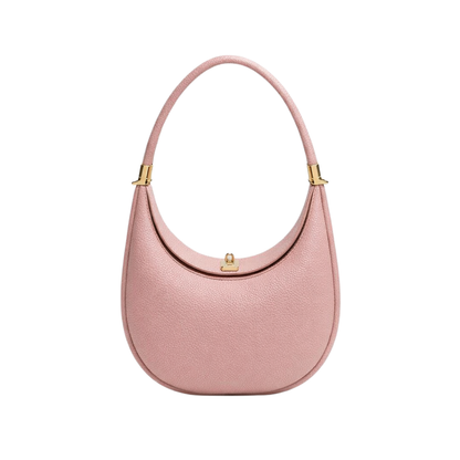 Structured Leather Crescent Shoulder Bag