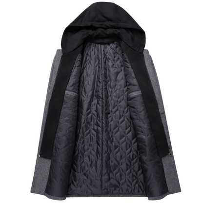 Wool Coat with Detachable Hood