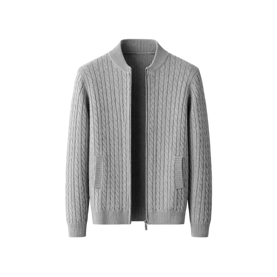 Cable Knit Zip Cardigan