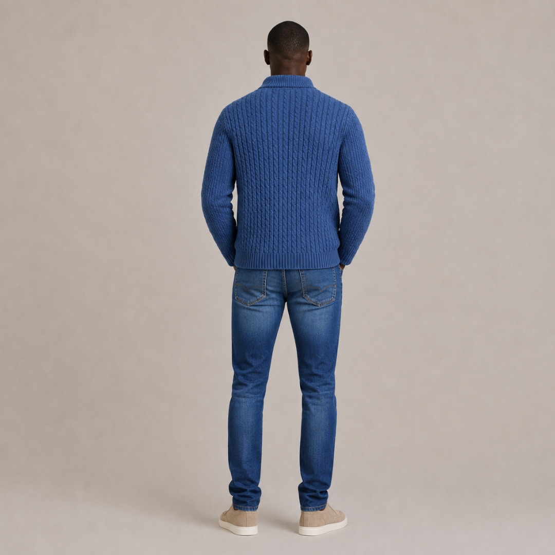 Cable Knit Zip Cardigan