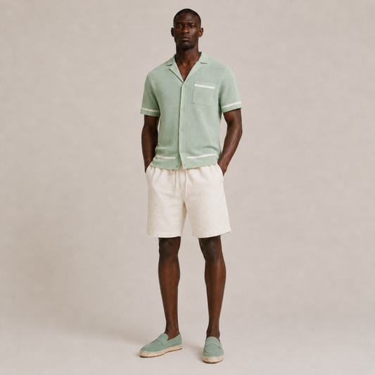 Buttoned Knit Polo