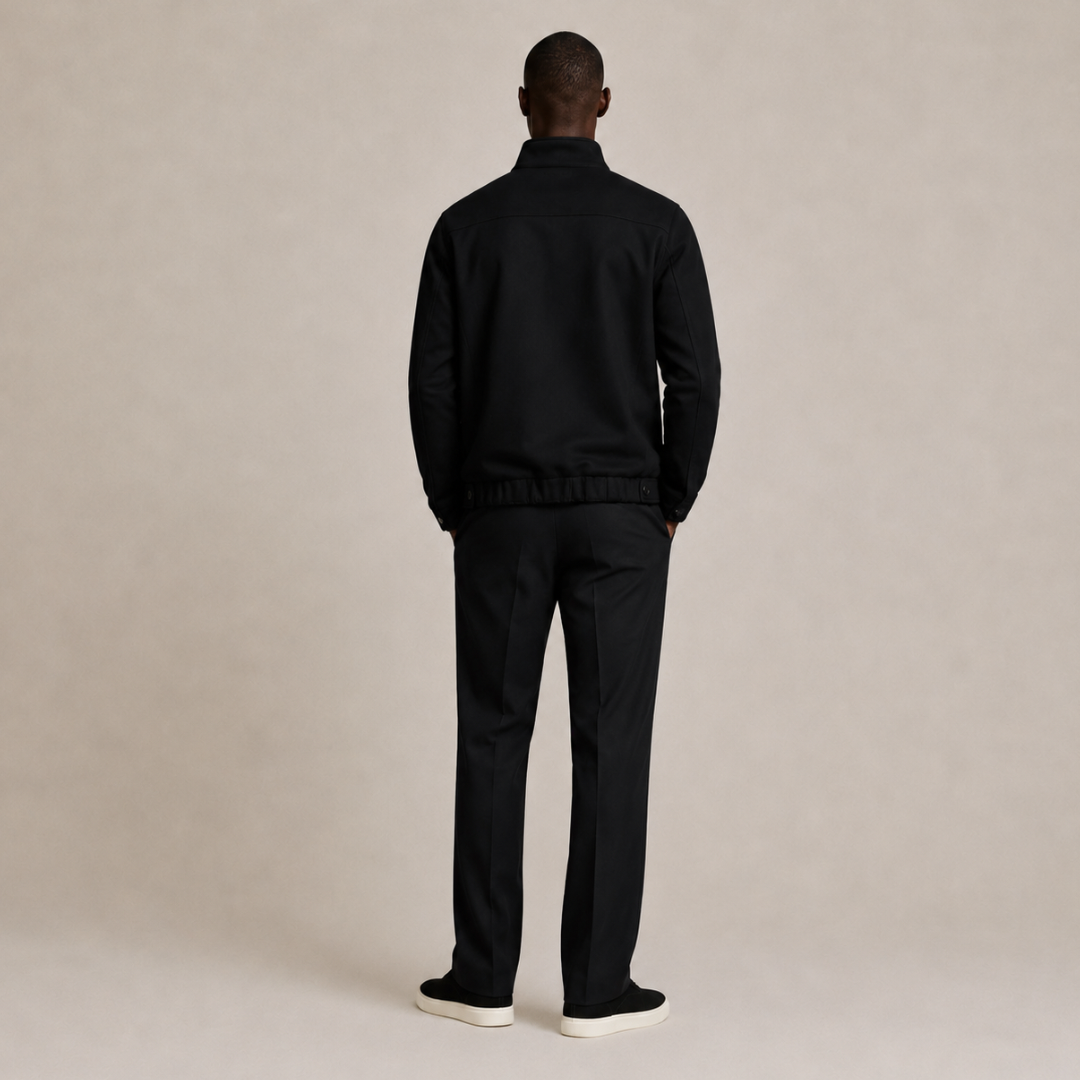 Wool-Blend Relaxed Bomber Jacket