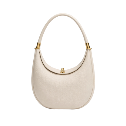 Structured Leather Crescent Shoulder Bag