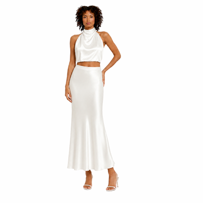 Halter Neck Satin Co-Ord Set