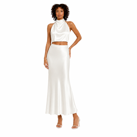 Halter Neck Satin Co-Ord Set