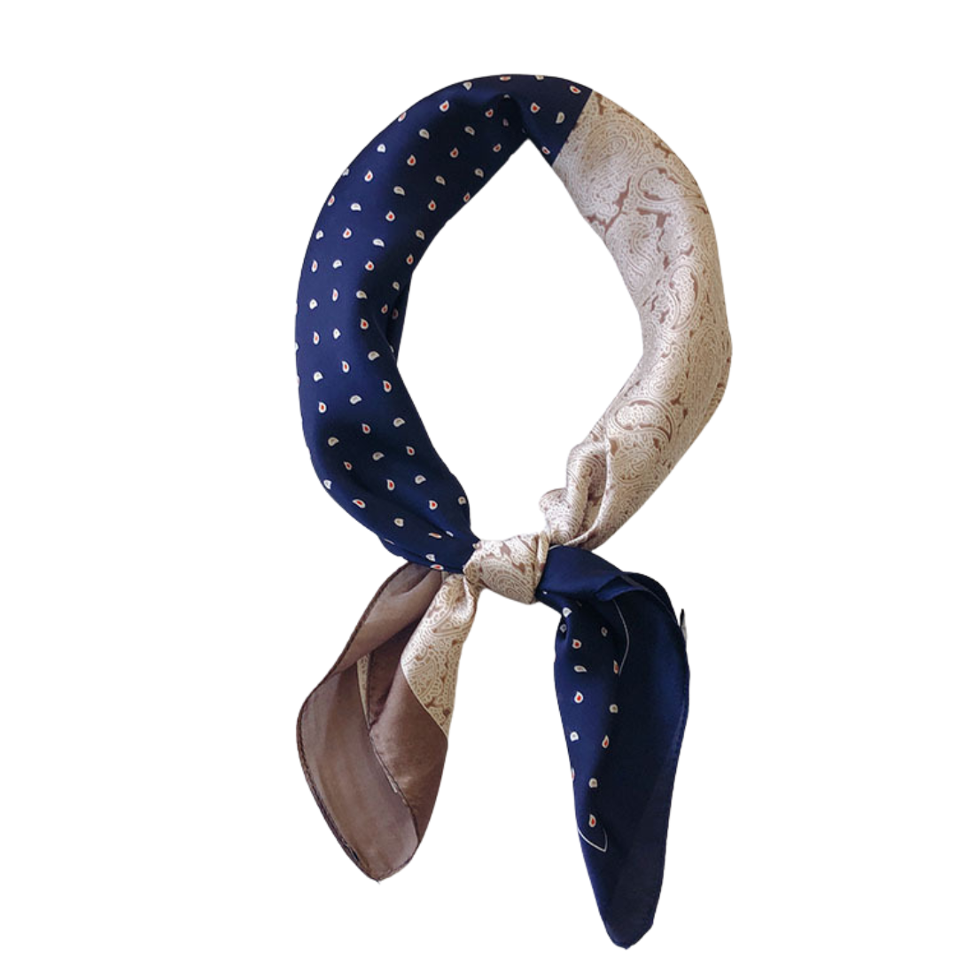 Vintage Cashew-Patterned Silk Scarf