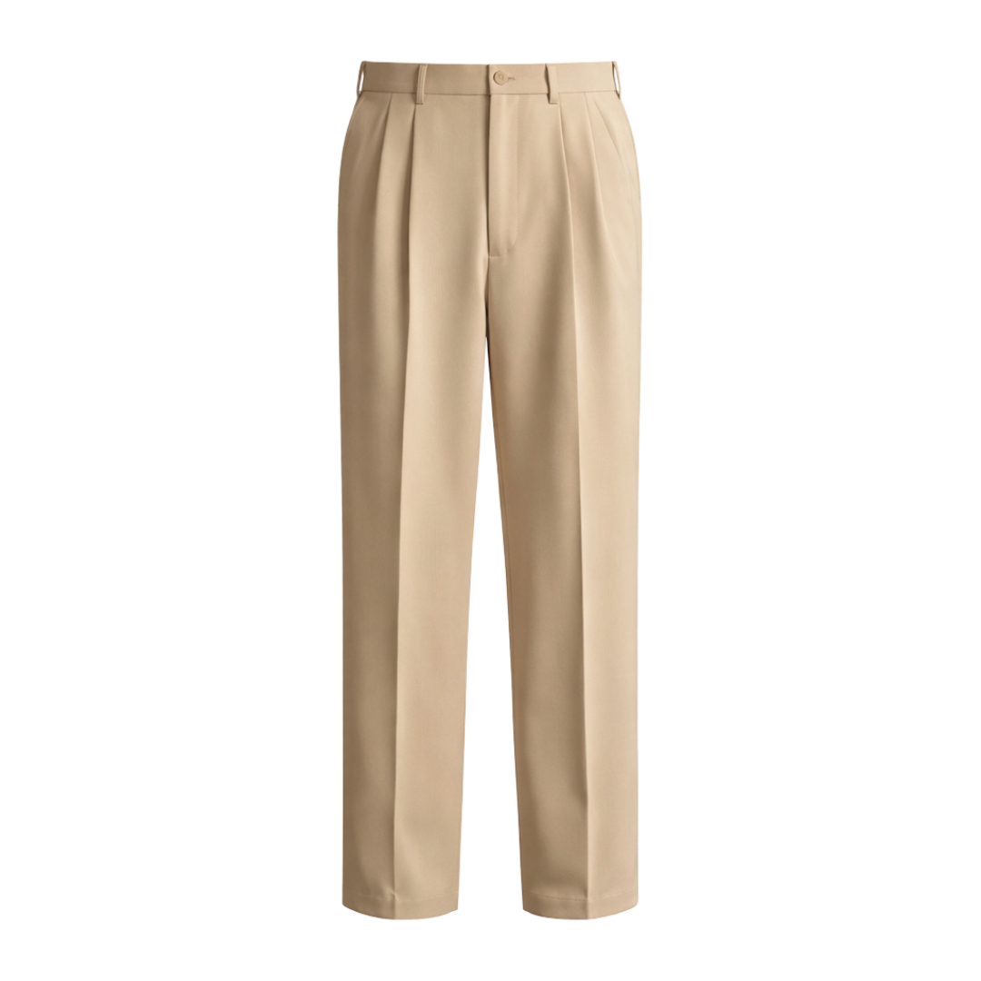 Tailored Straight-Leg Trousers Khaki The Olace