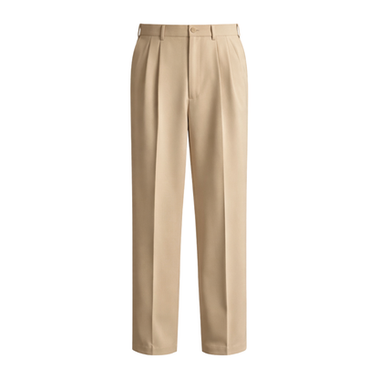 Tailored Straight-Leg Trousers Khaki The Olace