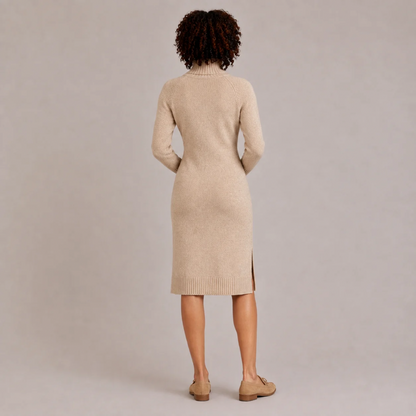 Cable Knit Turtleneck Dress
