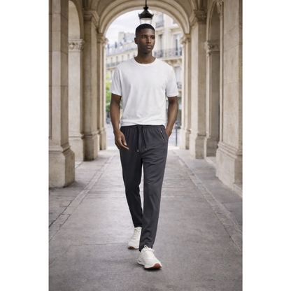 Men's Relaxed Fit Stretch Trousers Dark Grey 