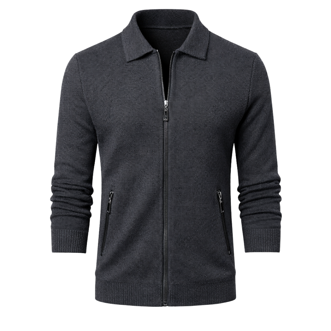 Knit Zip Up Cardigan Grey The Olace