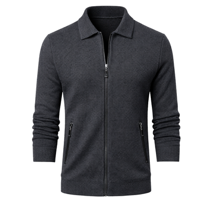 Knit Zip Up Cardigan Grey The Olace