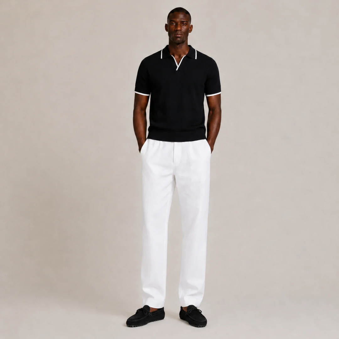 Contrast-Trim Knit Polo