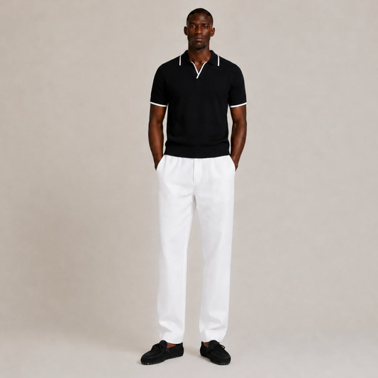 Contrast-Trim Knit Polo