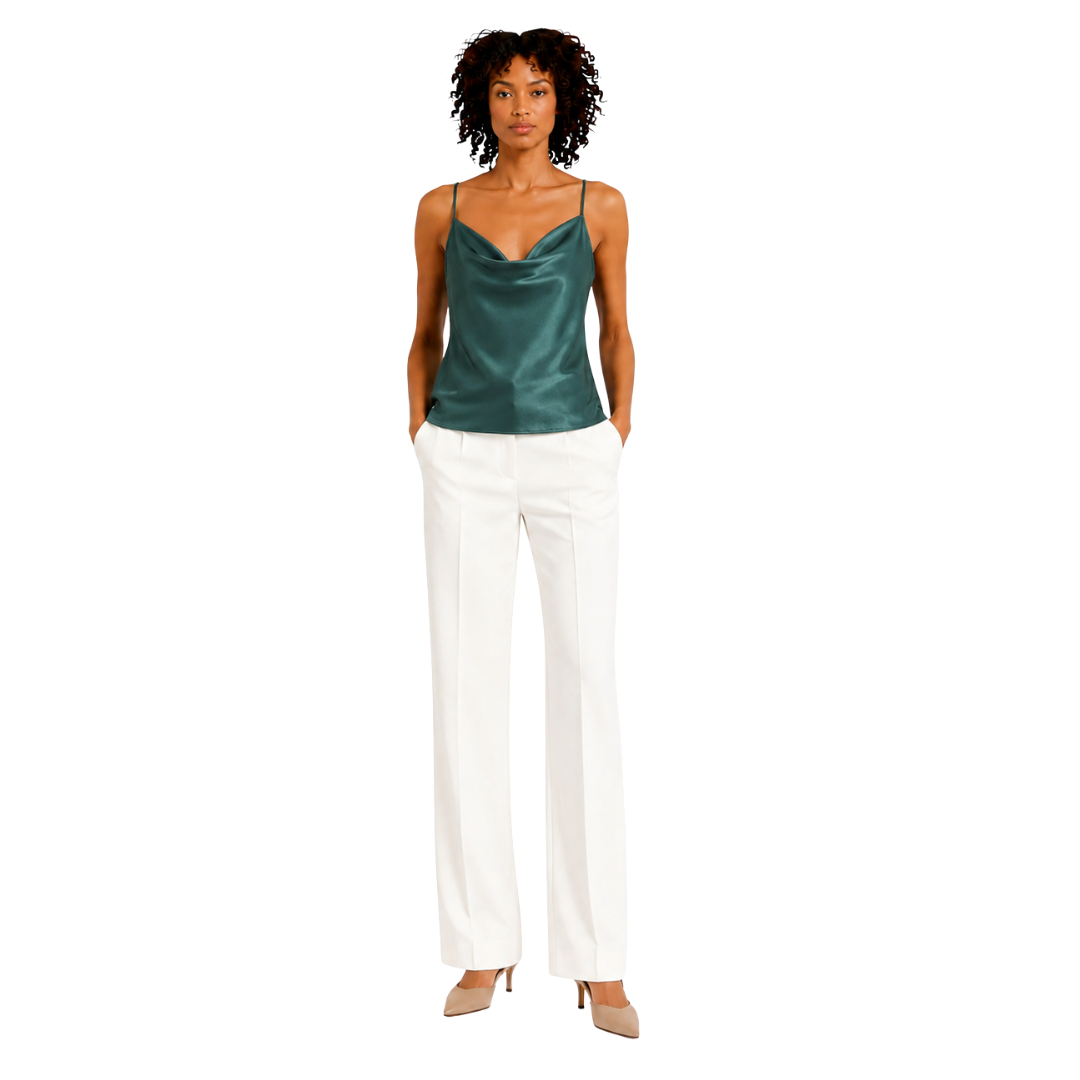 Satin Cowl Neck Top
