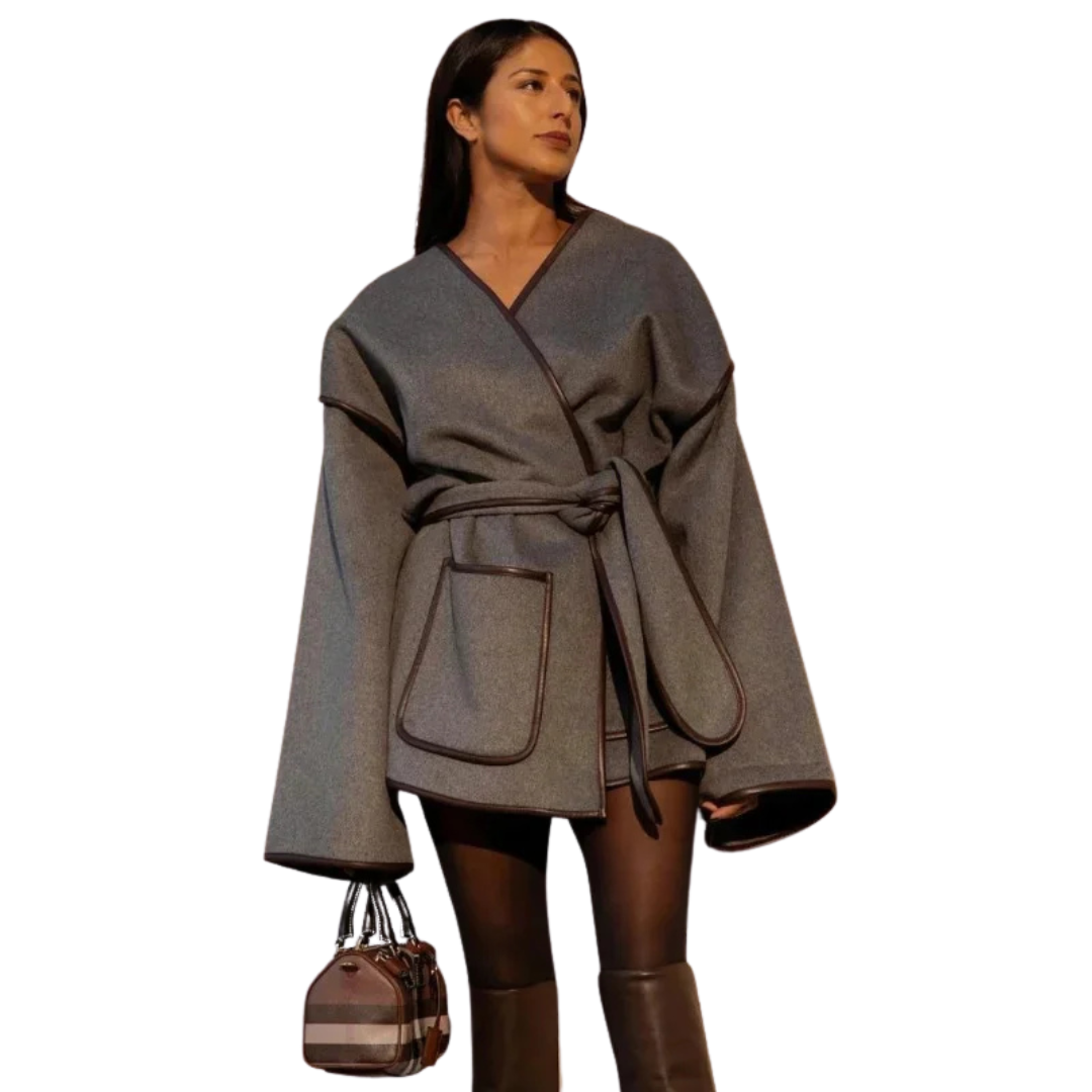 Retro Short Belt Overcoat