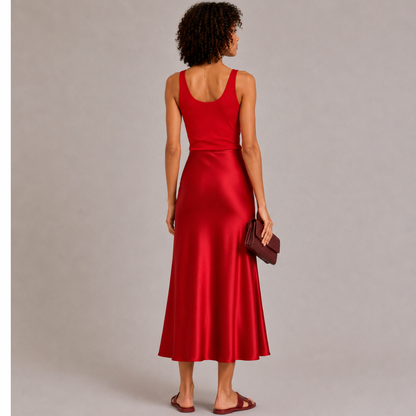 Silk Midi Skirt
