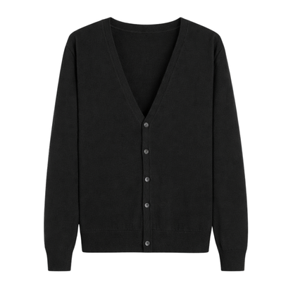 Knit Button Cardigan Black The Olace