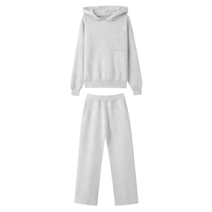 Hooded Lounge Set Grey - The Olace
