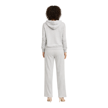Hooded Lounge Set Grey Back View Model - The Olace