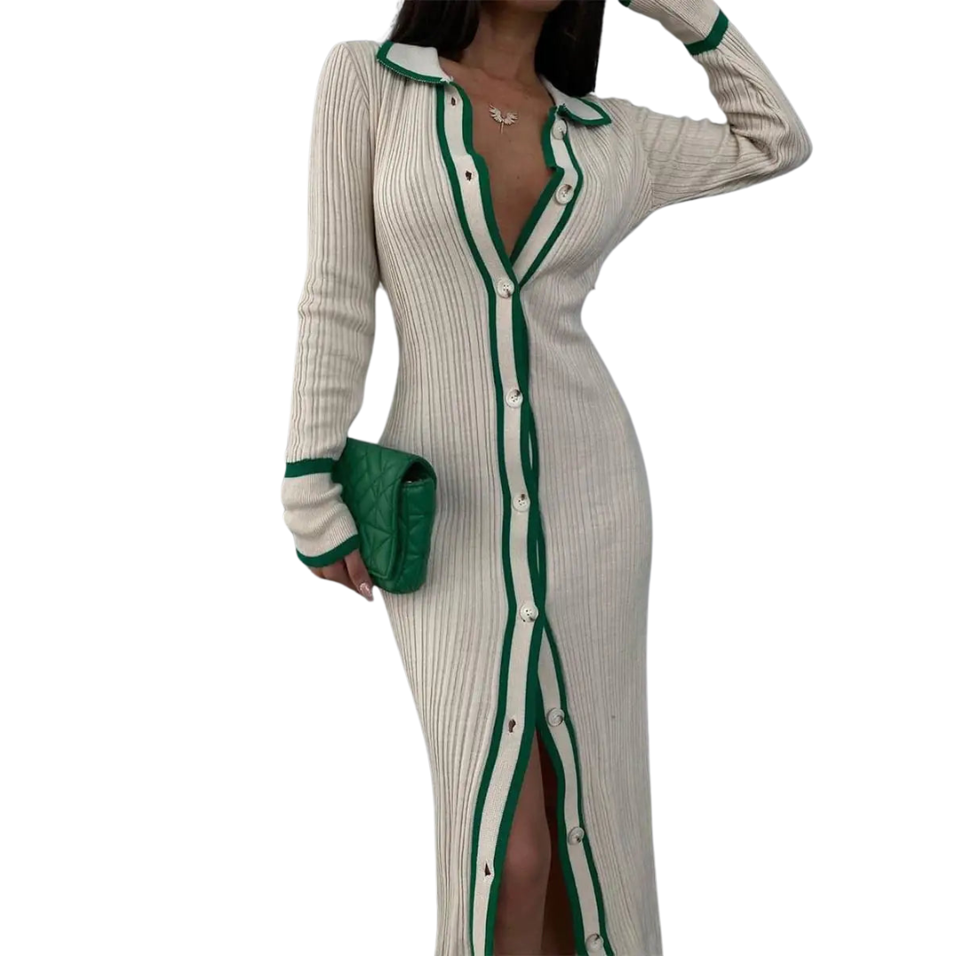 Stripe Lapel Dress