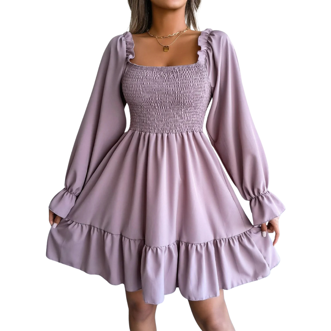 Smocked Flounce Mini Dress