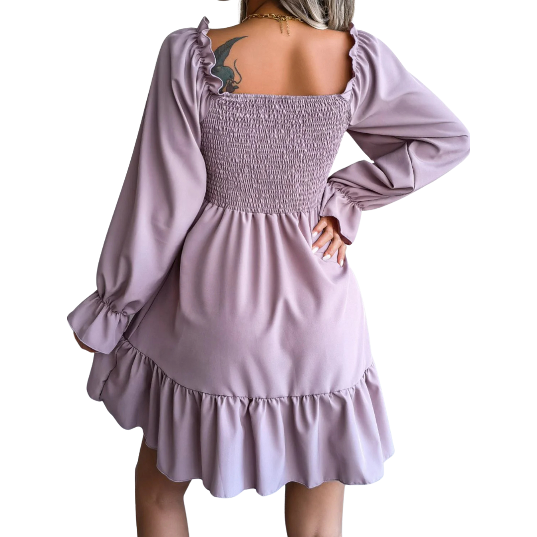 Smocked Flounce Mini Dress