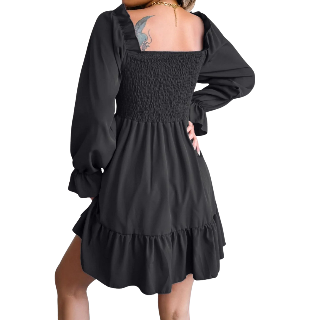 Smocked Flounce Mini Dress