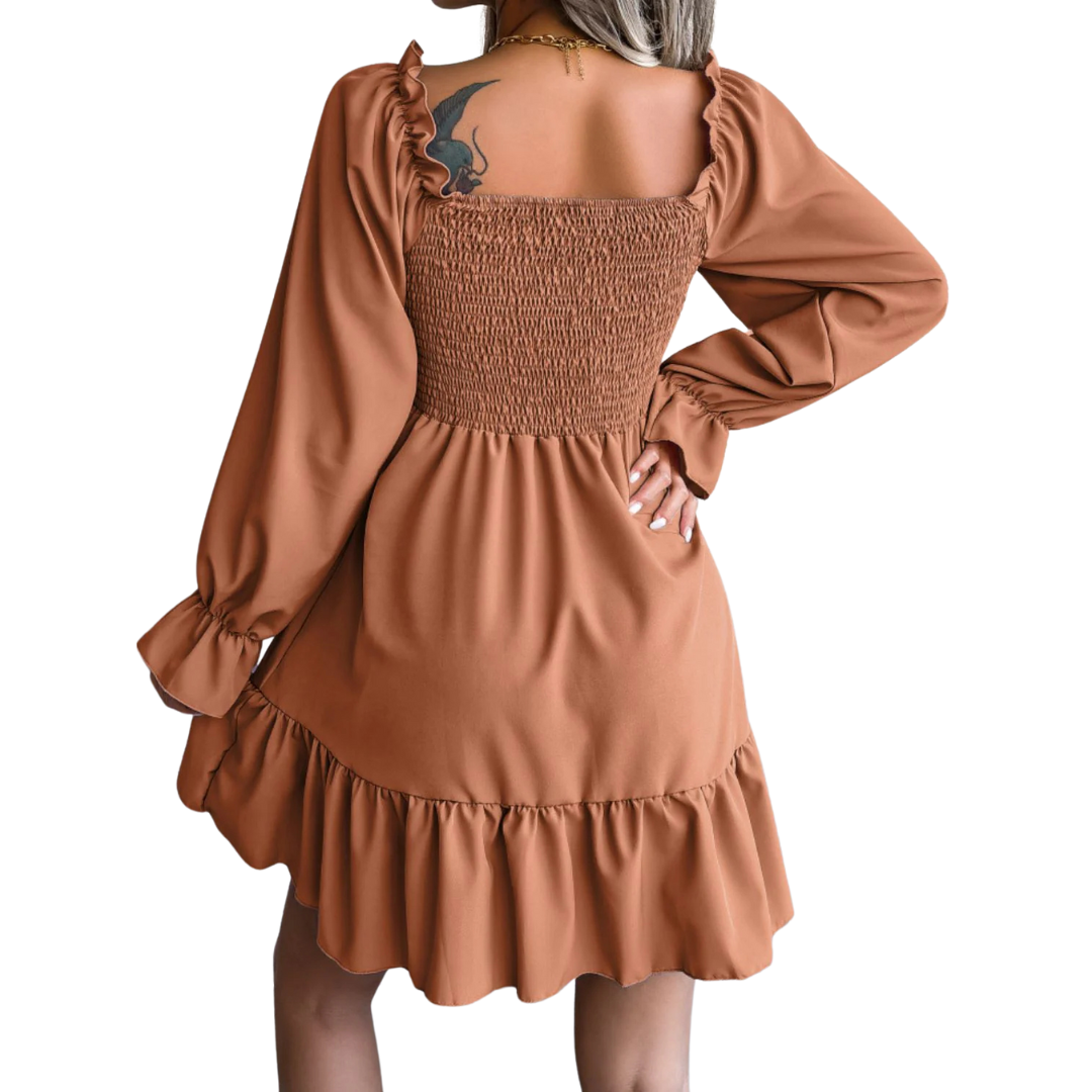 Smocked Flounce Mini Dress