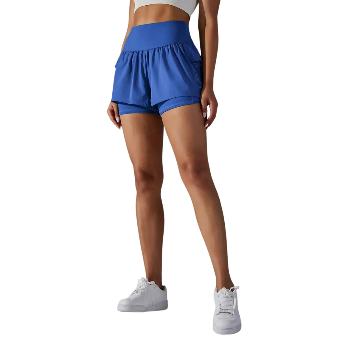 Women Gym Sport Running Shorts: Two-in-one