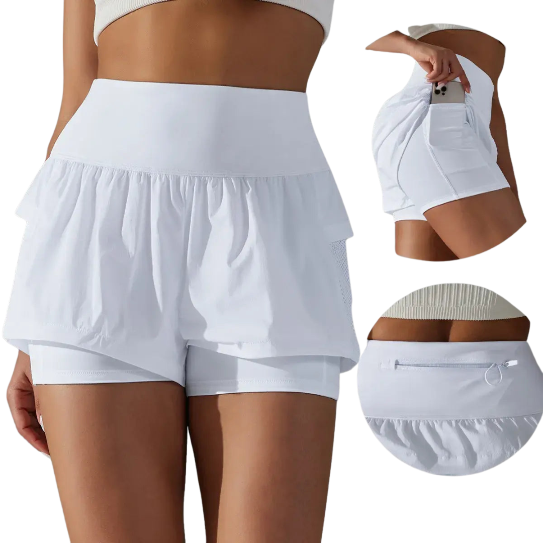 Women Gym Sport Running Shorts: Two-in-one