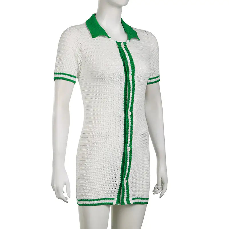 Crochet Knit Mini Dress