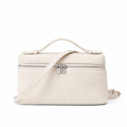Leather Shoulder Bag in Beige The Olace