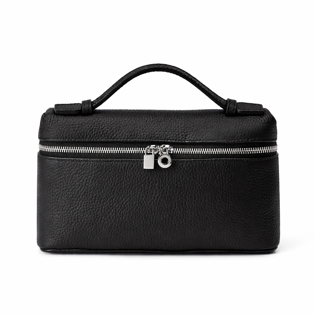 Leather Shoulder Bag in Black The Olace