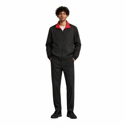 Reversible Zip Jacket in black red for men - The Olace