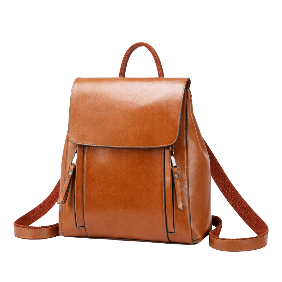 leather backbag cognac