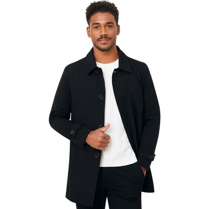 men’s classic city trench coat in black – The Olace