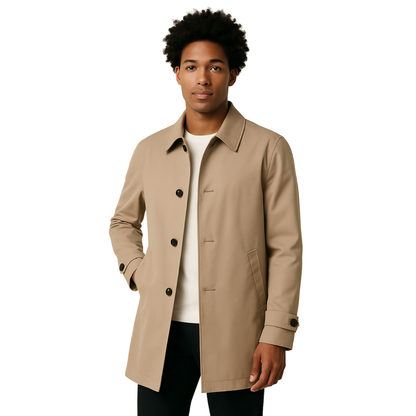 men’s classic city trench coat in khaki – The Olace