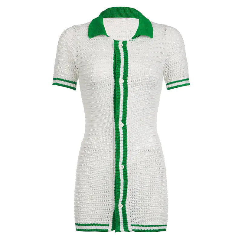 Crochet Knit Mini Dress