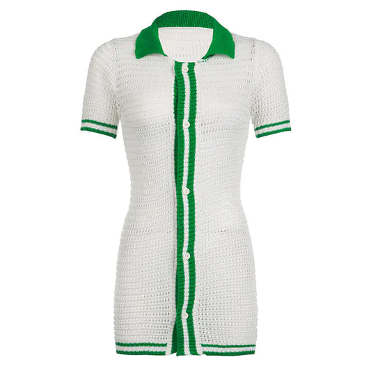 Crochet Knit Mini Dress